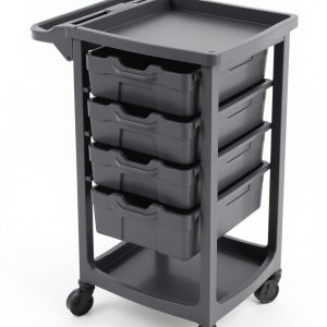 Flux_Dev_Organize_tools_and_products_in_this_5tier_mobile_salo_0 5-Tier Mobile Salon Trolley with Lockable Drawers